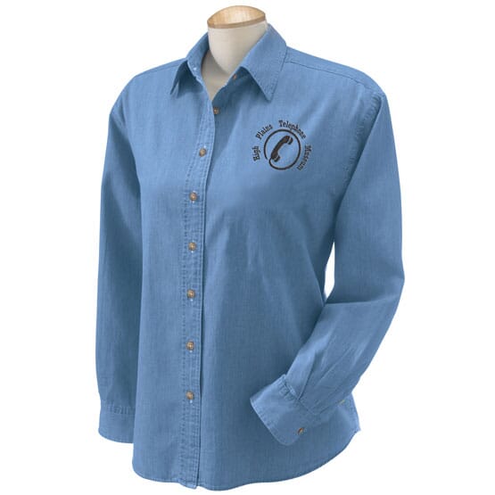 Ladies' Harriton® 6.5 oz Long Sleeve Denim Shirt