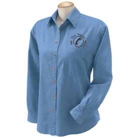 Ladies' Harriton&#174; 6.5 oz Long Sleeve Denim Shirt