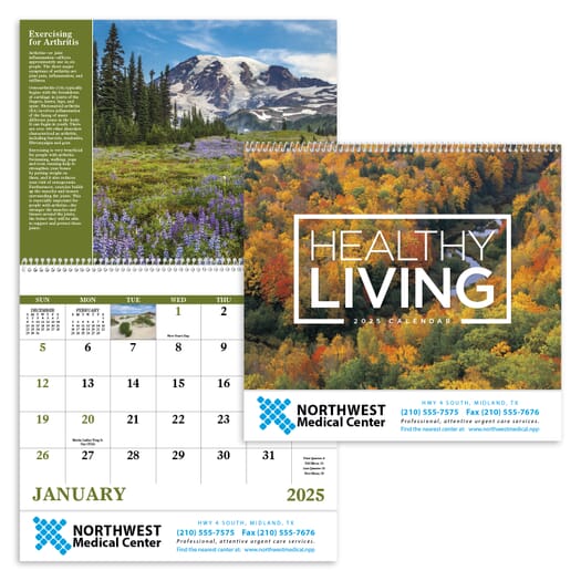 2025 Healthy Living Spiral Calendar
