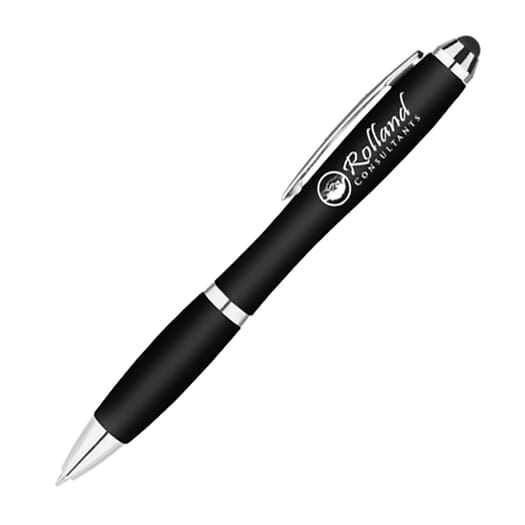 Metallic Curvaceous Ballpoint Pen with Stylus