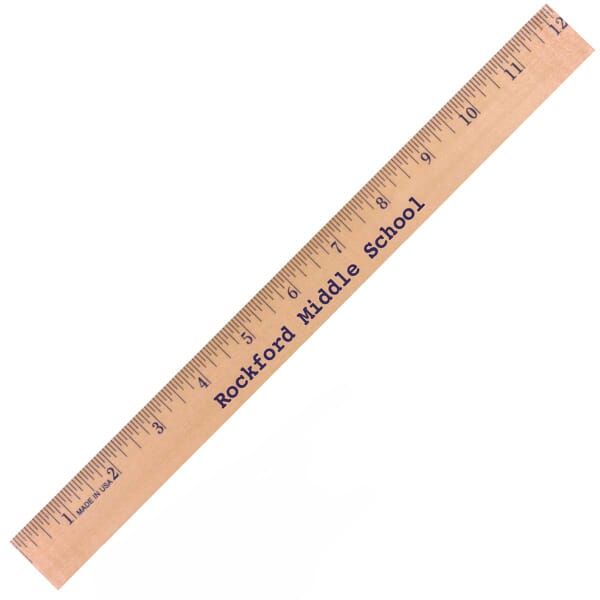 12" Clear Laquer Wood Ruler