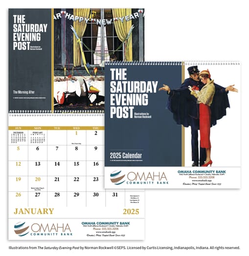 2025 The Saturday Evening Post by Norman Rockwell Spiral Calendar