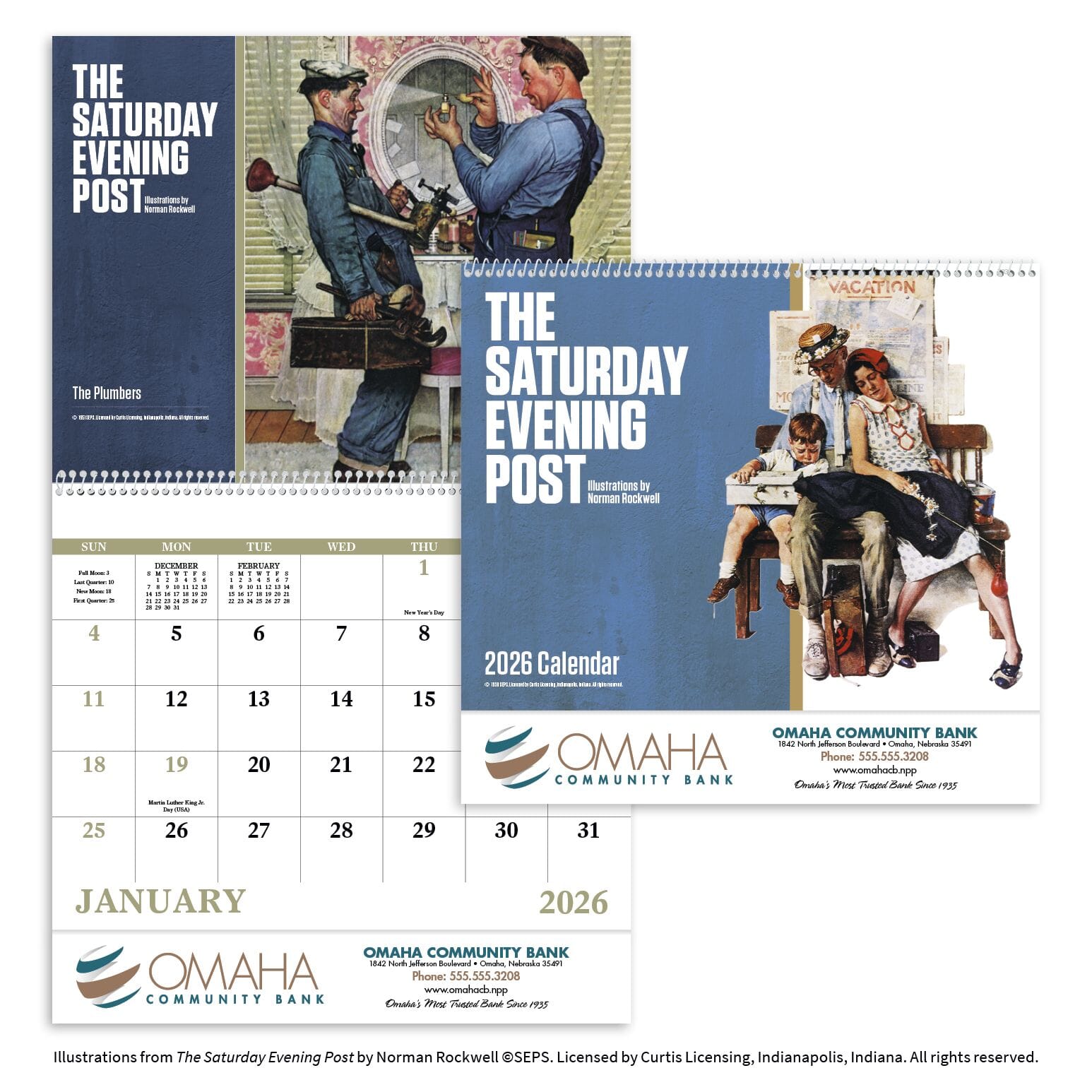 2025 The Saturday Evening Post by Norman Rockwell Spiral Calendar