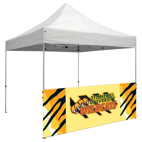 10' Wide Tent Half Wall and Standard Stabilizer Bar Kit - Full Color Imprint