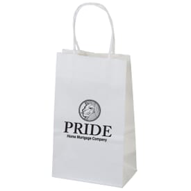 6&quot; x 8 1/4&quot; White Kraft Pup Paper Bag