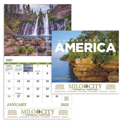 2025 Landscapes of America - Stapled Calendar