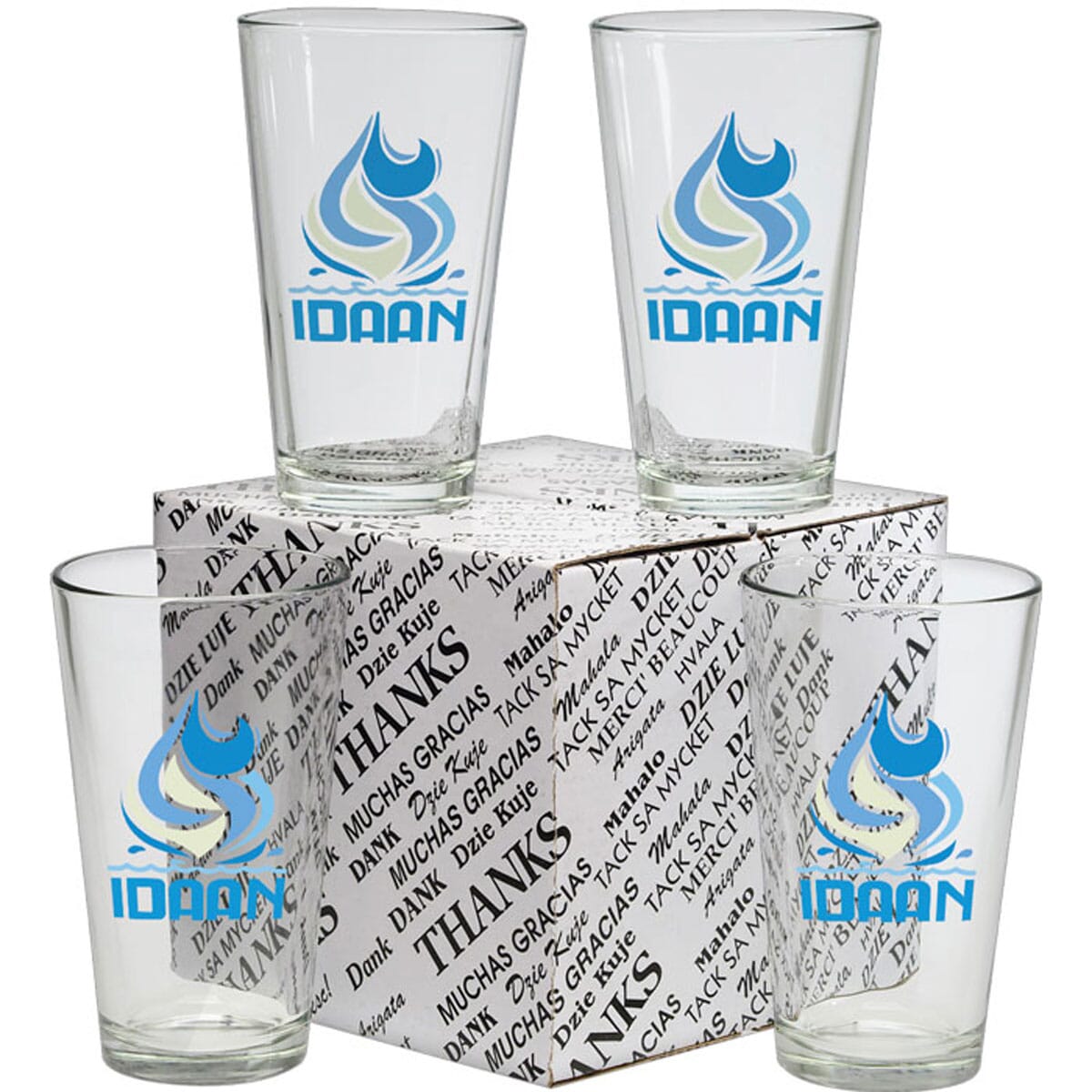 custom pint glass with thank you box