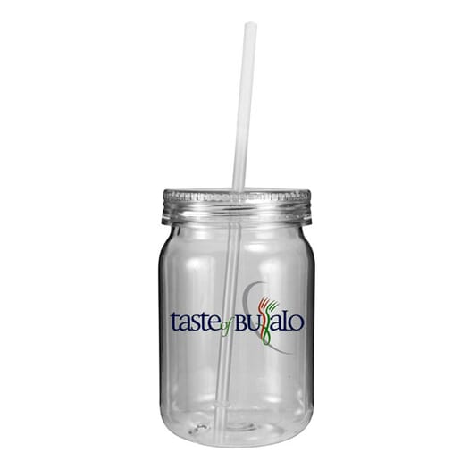 24 oz Plastic Mason Jar - Full Color