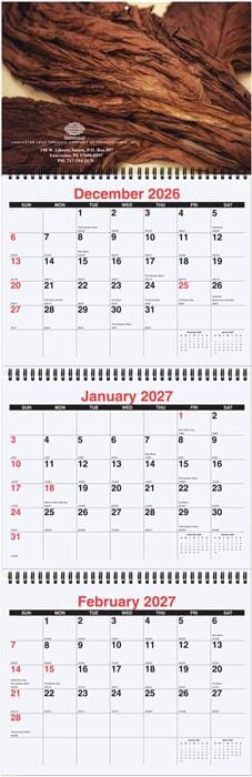 2027 Three Months At A Glance Calendars