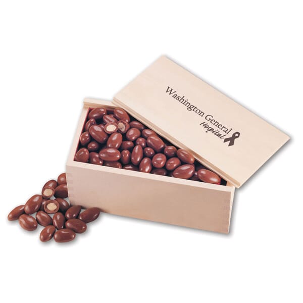Wooden Collector's Box With Chocolate Almonds