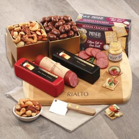 Shelf-Stable Cheese Party Starter with Bamboo Cutting Board