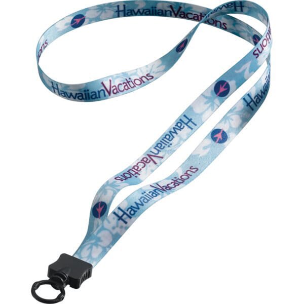 1/2" Dye-Sublimated Lanyard with Plastic Clamshell and Plastic O-Ring