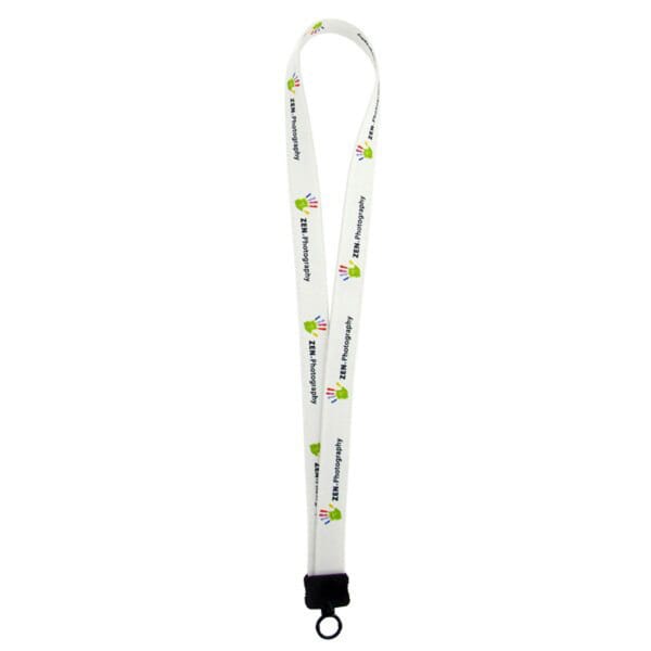 3/4" Dye-Sublimated Stretchy Elastic Lanyard with Plastic Clamshell and Plastic O-Ring
