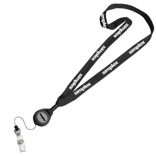 3/4" Cotton Lanyard With Retractable Badge Reel