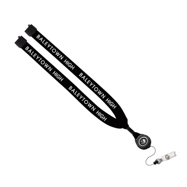 3/4" Cotton Lanyard W/Retractable Badge Reel And Ph5 Convenience Release
