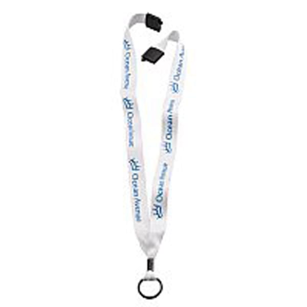3/4" Polyester Lanyard with Metal Crimp & Split-Ring and Convenience Release