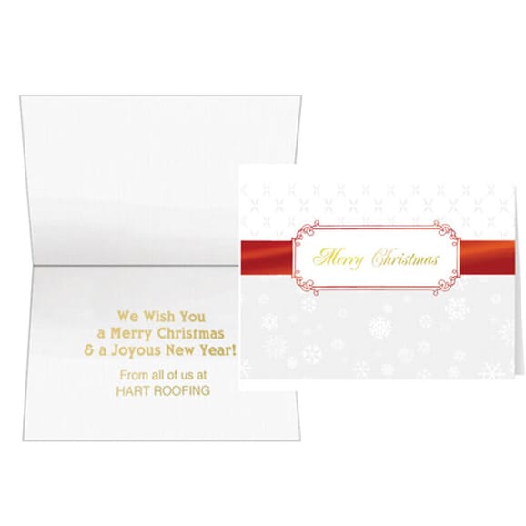 Red Christmas Ribbon Greeting Card