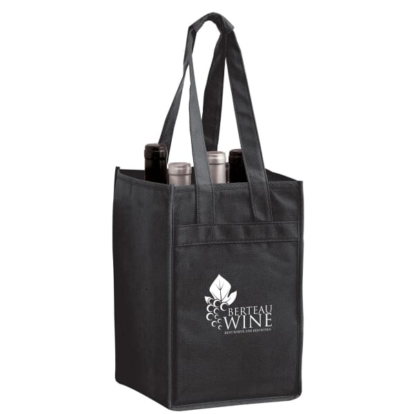 Vineyard Collection 4-Bottle Non-Woven Wine Tote Bag