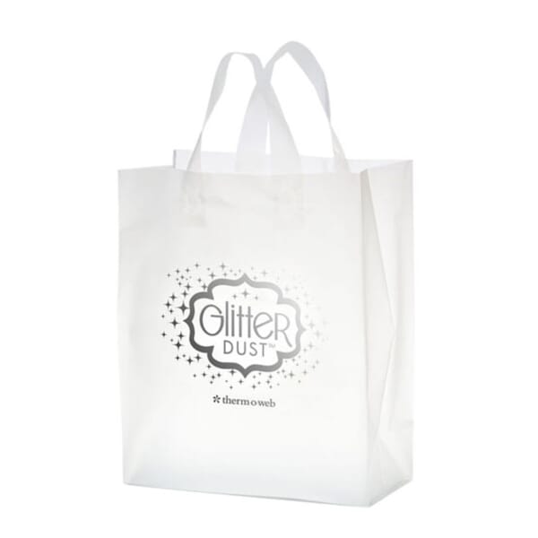 8" x 11" x 4" Clear Frosted Shopper - Foil Stamp