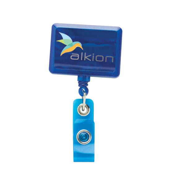 Rectangle Badge Reel W/Alligator Clip- Translucent- Chroma