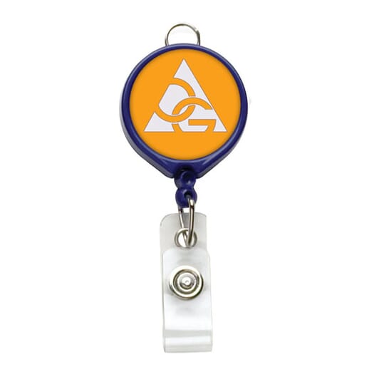 Large Face Badge Reel w/Lanyard Attachment- Polydome