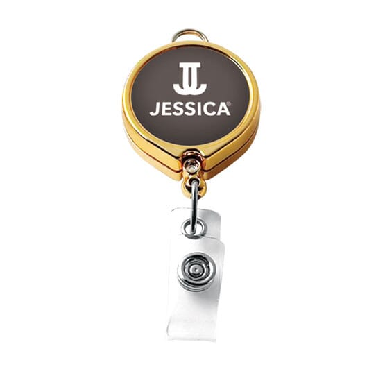 Gold Large Face Badge Reel- Label