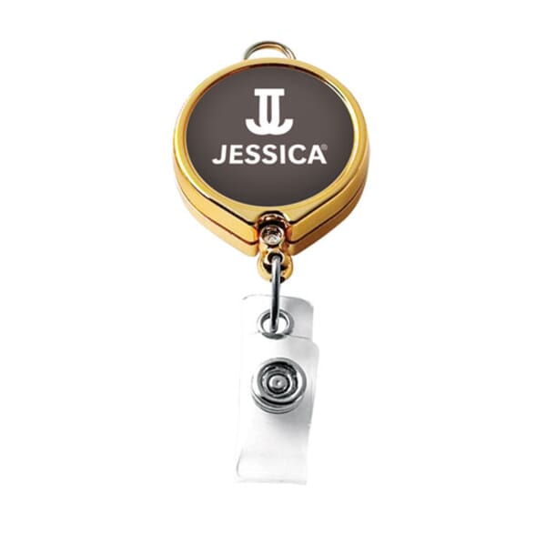 Gold Large Face Badge Reel- Polydome