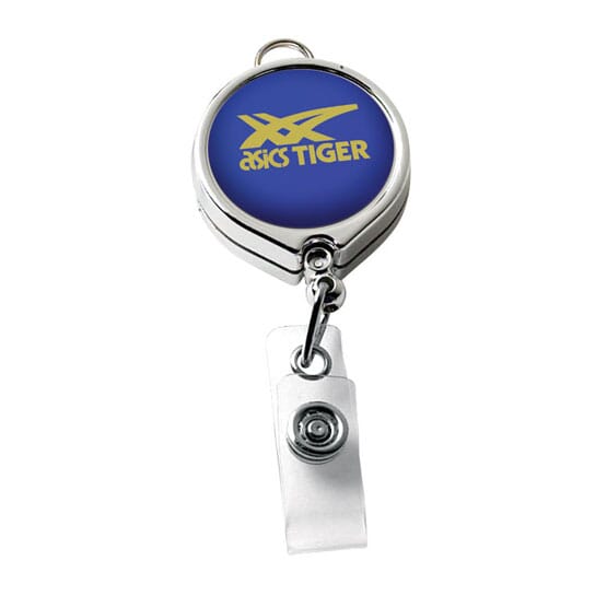 Chrome Large Face Badge Reel- Label