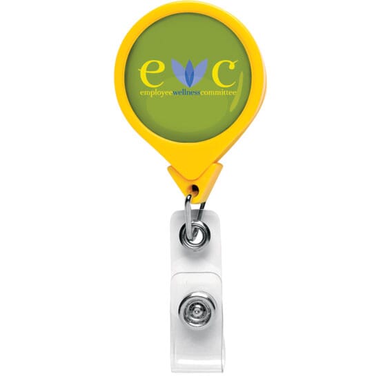 Jumbo Round Badge Reel W/Alligator Clip- Polydome
