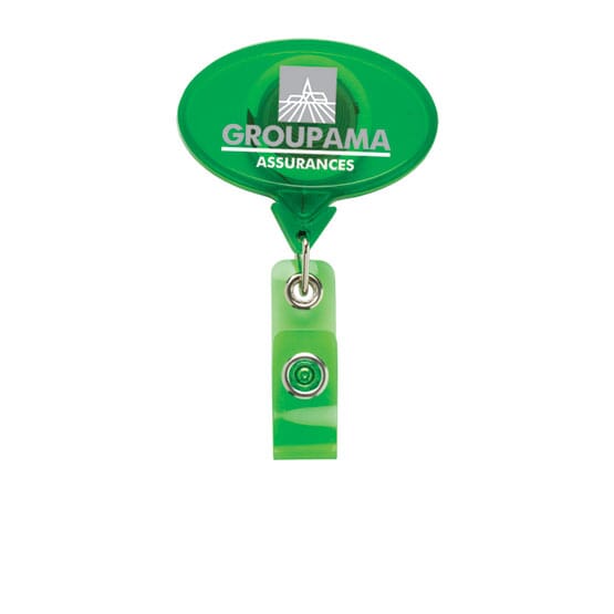 Jumbo Oval Badge Reel- Translucent- Chroma