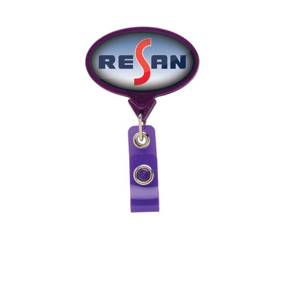 Jumbo Oval Badge Reel- Translucent- Polydome