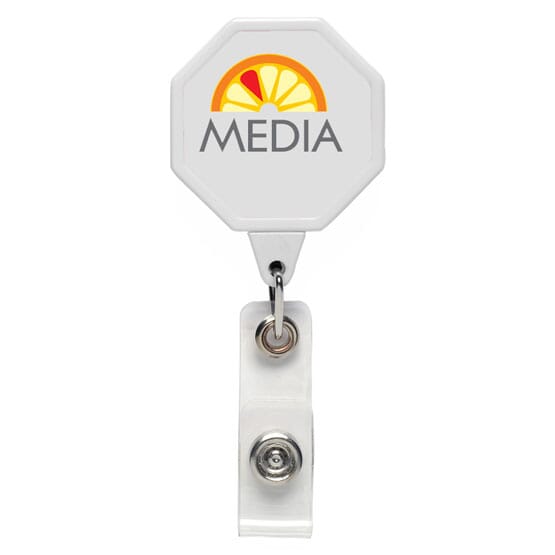 Jumbo Octagon Badge Reel W/Alligator Clip- Chroma