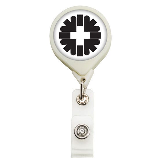 Glow In The Dark Jumbo Round Badge Reel- Polydome