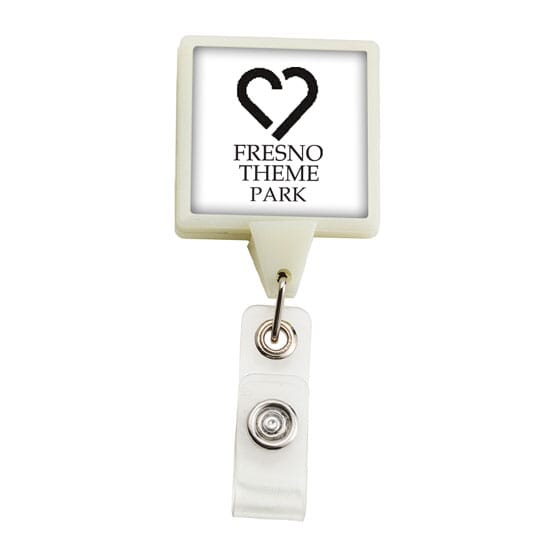 Glow In The Dark Jumbo Square Badge Reel- Polydome