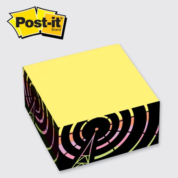 Post-It® Custom Printed Notes Neon Rainbow Cube 2 3/4" x 2 3/4" x 1 1/2"