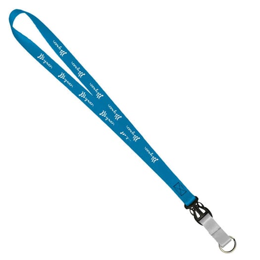 3/4" Multi-Color (Top And Bottom) Nylon Lanyard With Plastic Slide Buckle Release