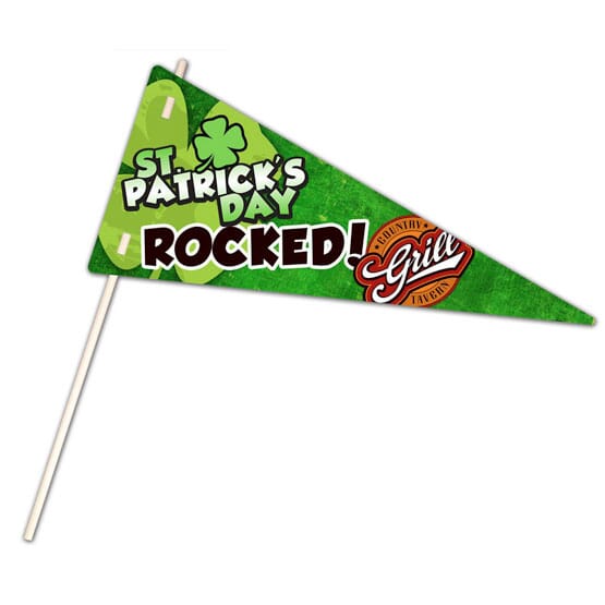 5" x 11" Flexible Plastic Pennant - 10 Pt. (UV-Coated on 1 Side)