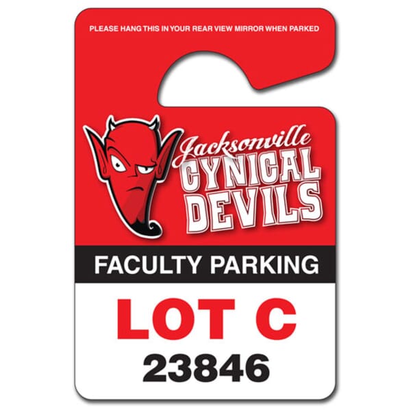 3" x 4 1/2" Plastic Hang Tag / Parking Permit (UV-Coated on 1 Side)