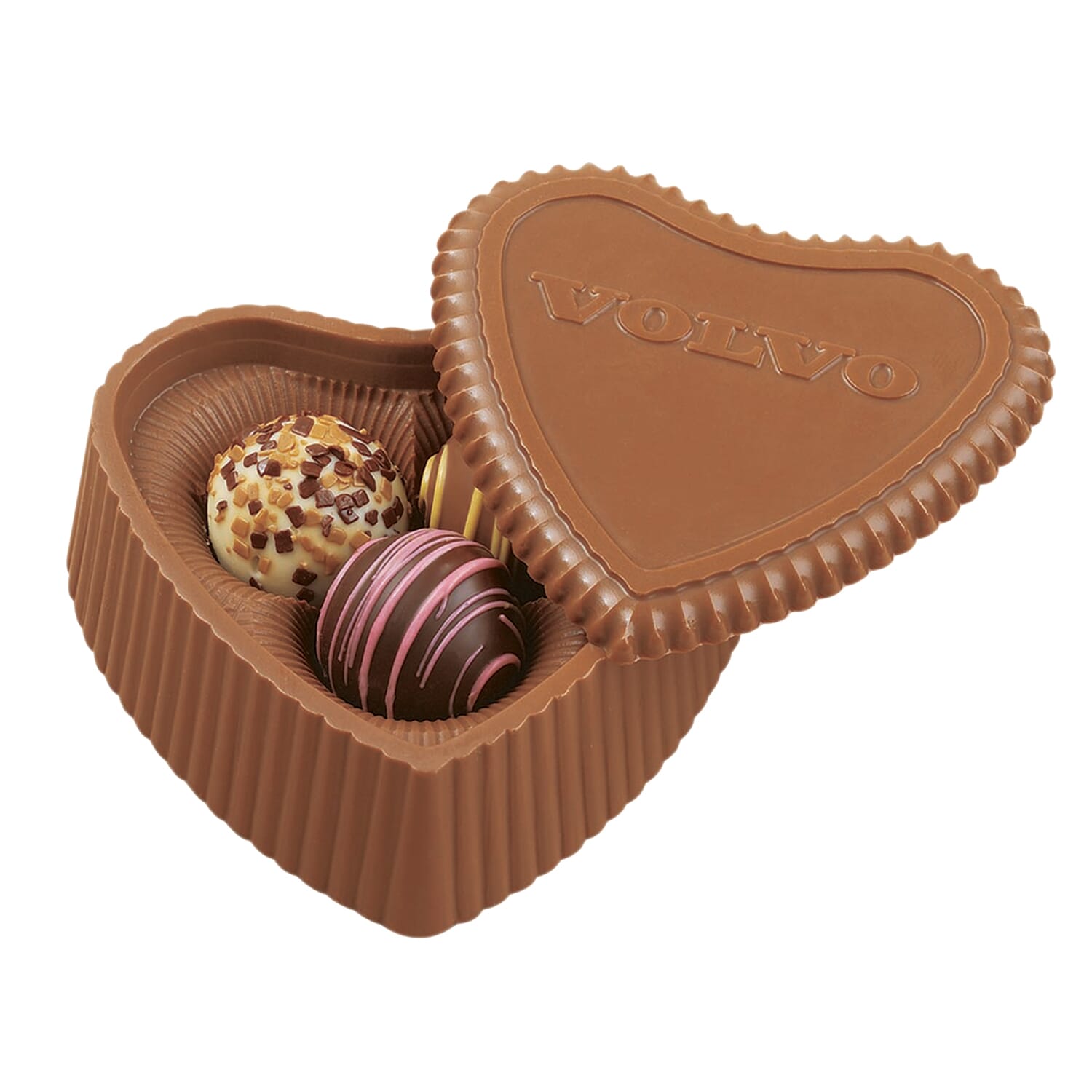 Chocolate Heart Box with 3 Truffles