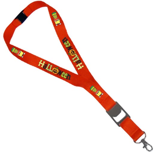 1" Heavy Weight Satin Lanyard With Bottle Opener and Lobster Clip