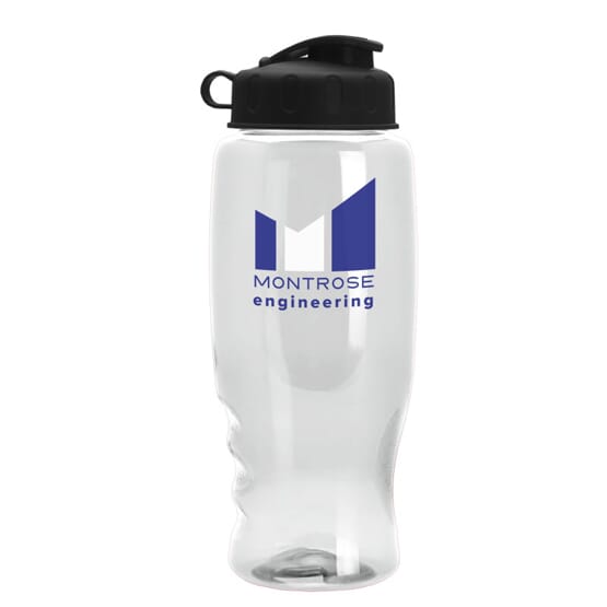 27 oz Poly-Pure Transparent Bottle W/ Flip Lid