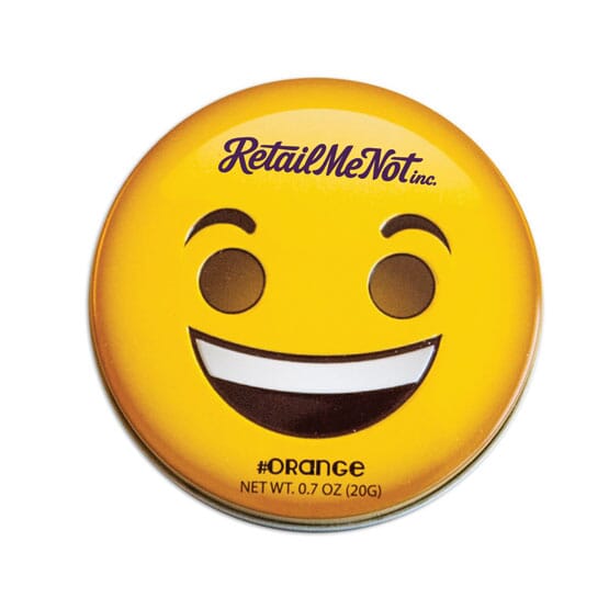 Smiley Face Emoji Tin With Orange Mints