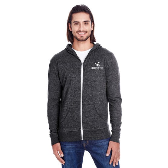 Threadfast Full-Zip Unisex Heathered Hoodie