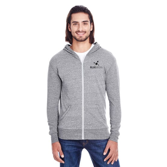 Threadfast Full Zip Heathered Hoodie - Unisex