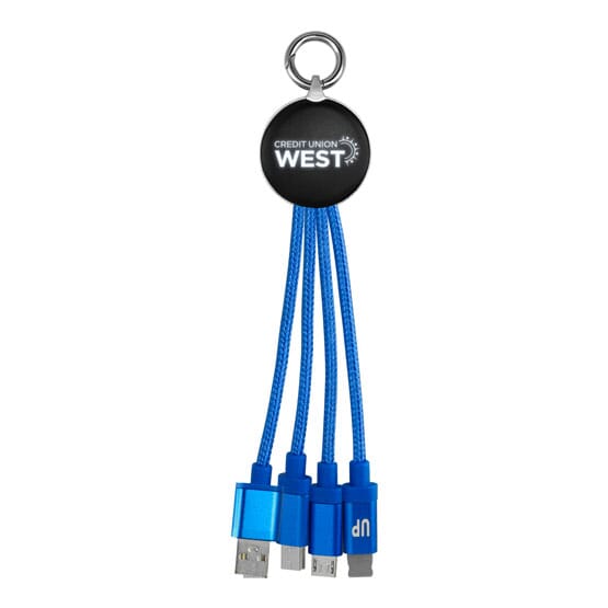 Metallic Multi-Port with Light Up Logo Cable