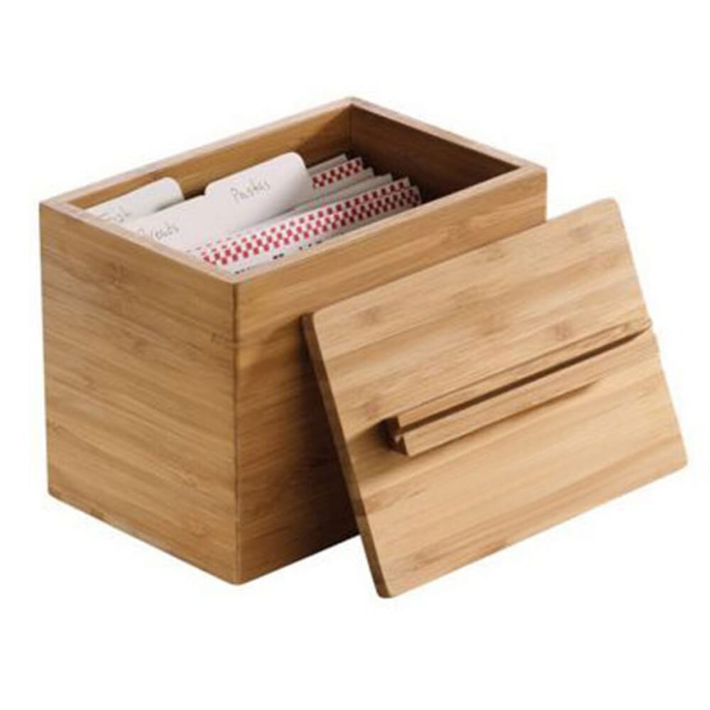 4 x 6 Bamboo Recipe Box