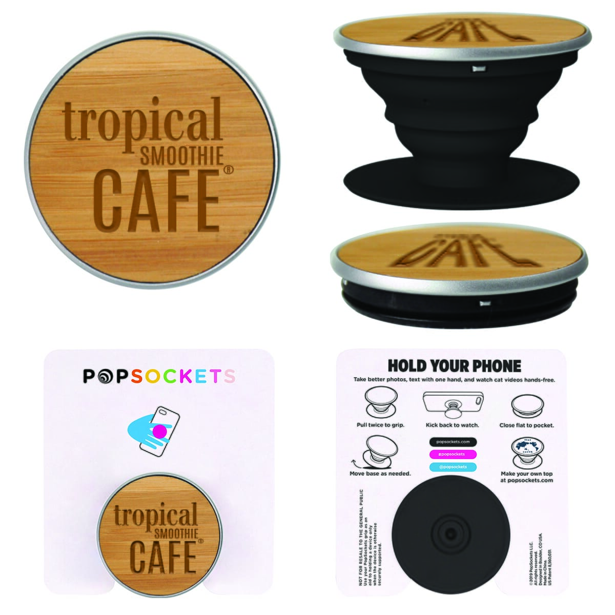 PopSockets PopGrip Wood - Bamboo