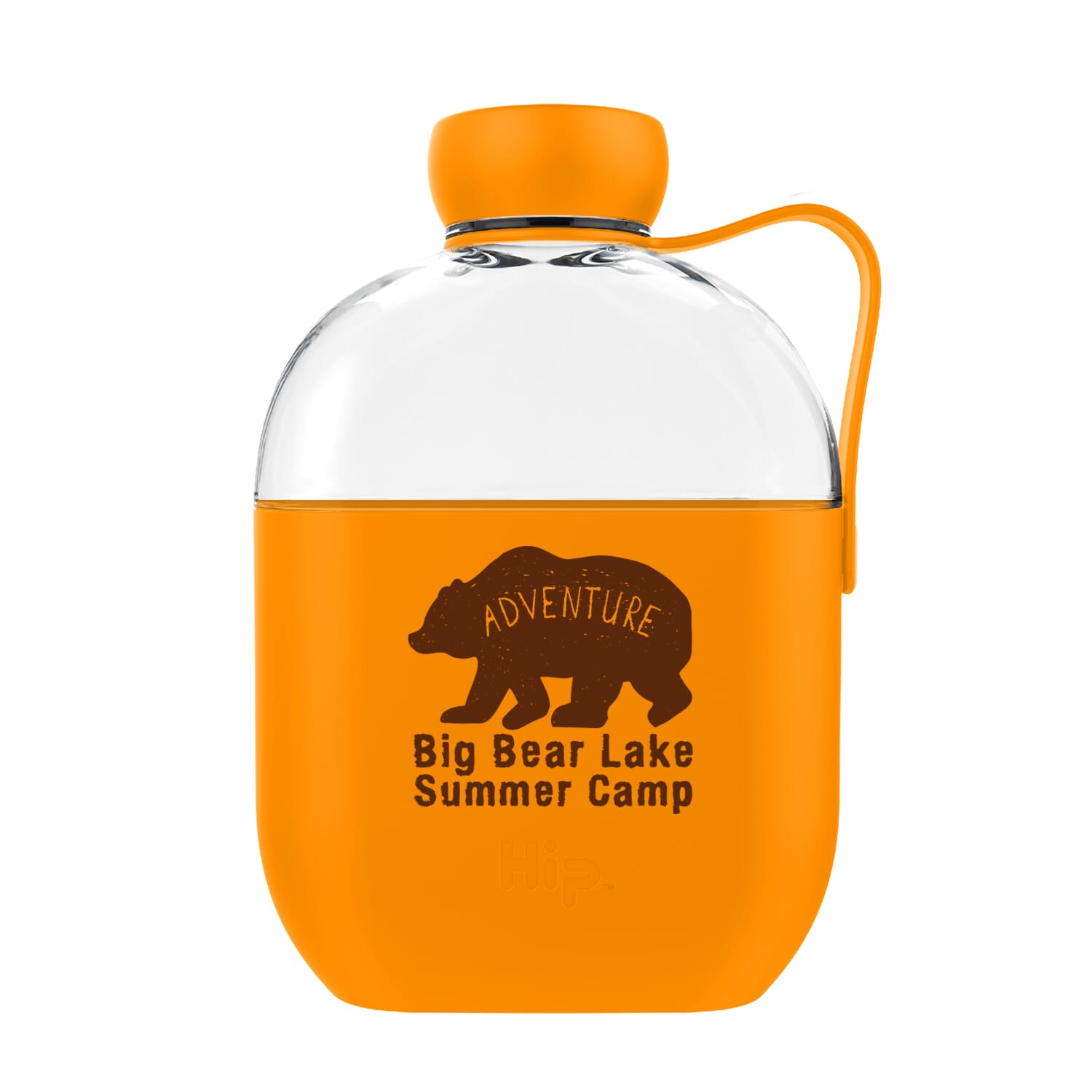 Hip Glass Bottle with Silicone Carrying Strap