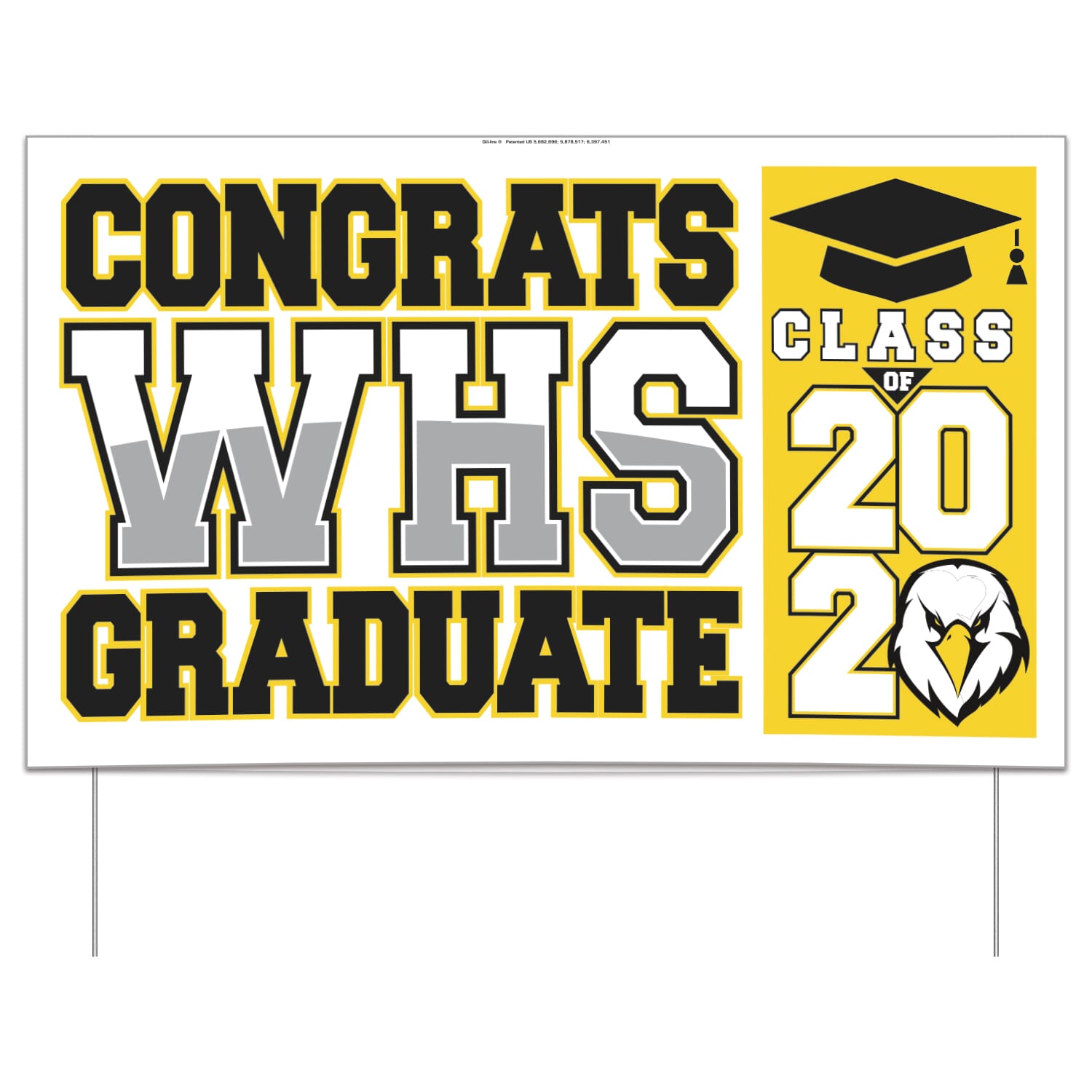 Double-sided graduation lawn sign