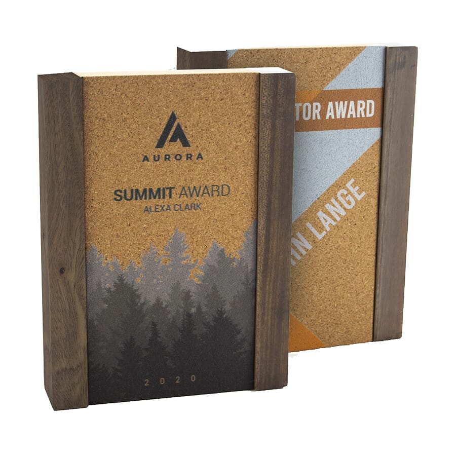 eco friendly cork and wood appreciation award